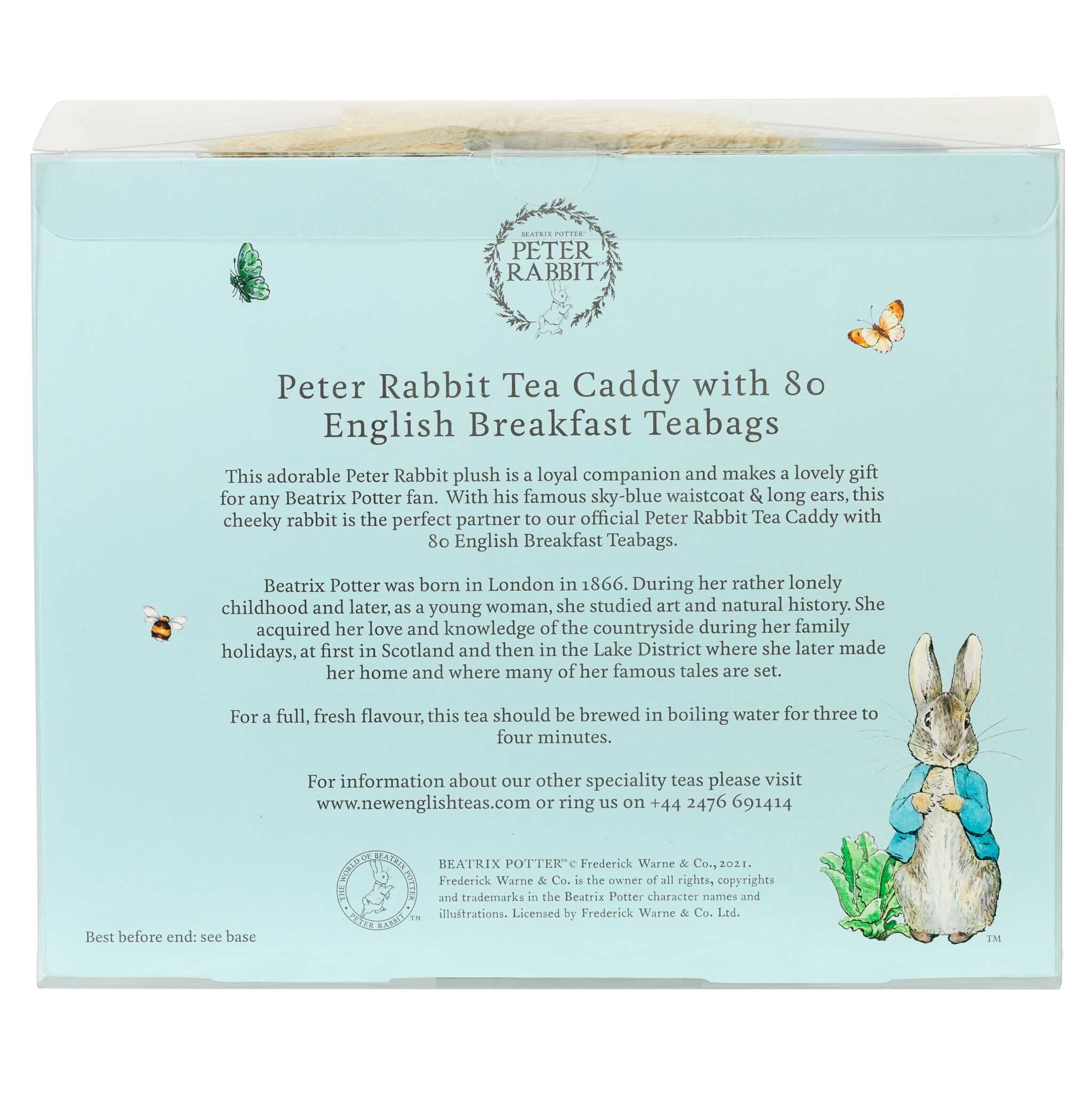 Official Beatrix Potter Peter Rabbit Gift Set with Tea Caddy and Plush Toy