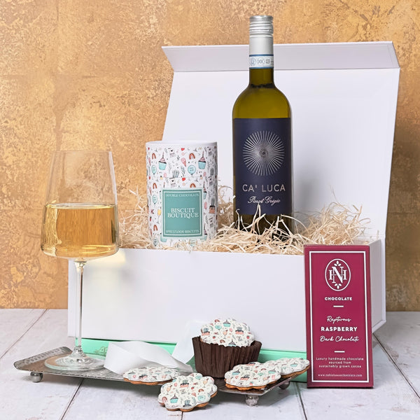 Happy Birthday Hamper with Red or White Wine