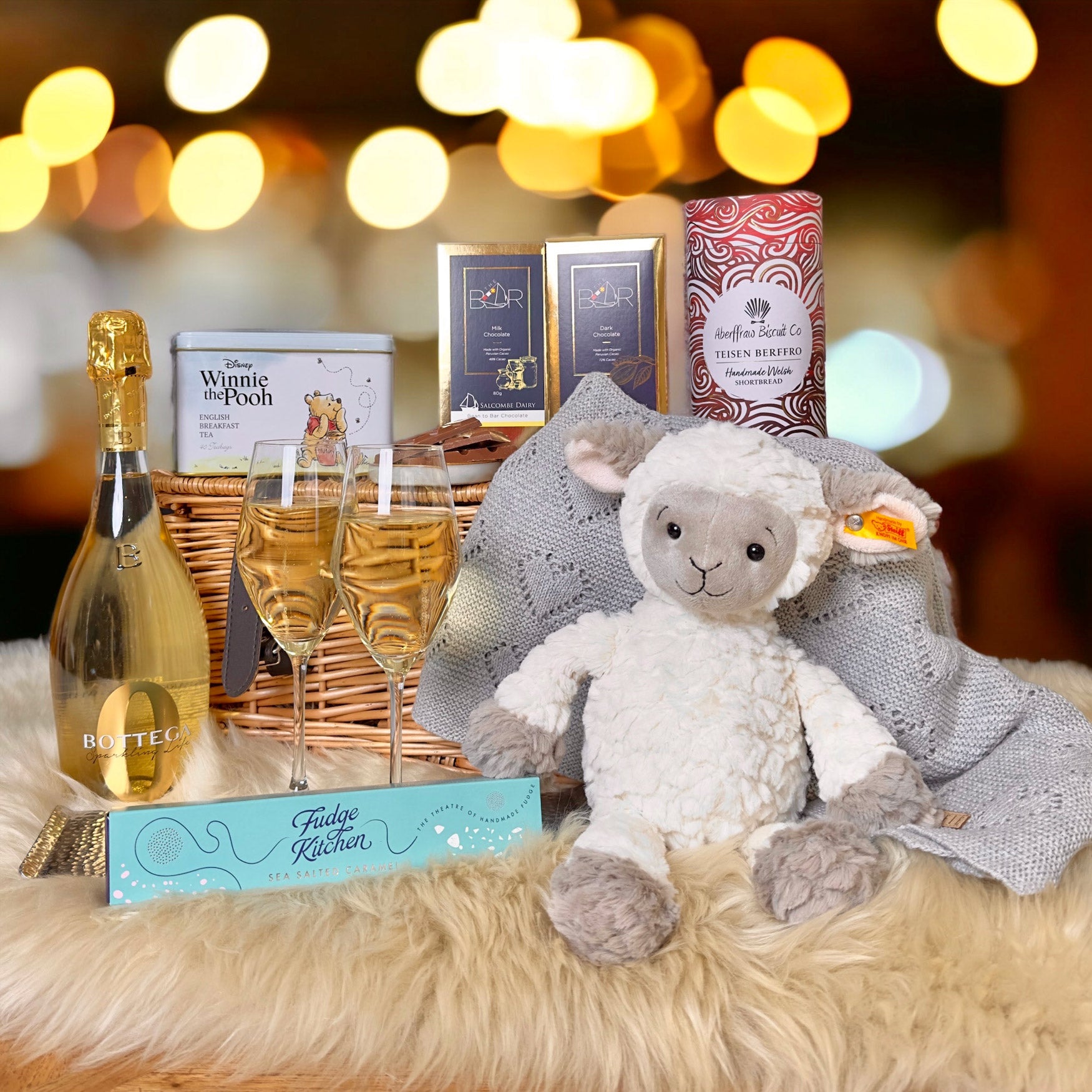 Snuggles and Smiles with Lita the Happy Lamb - New Baby & Parent Hamper