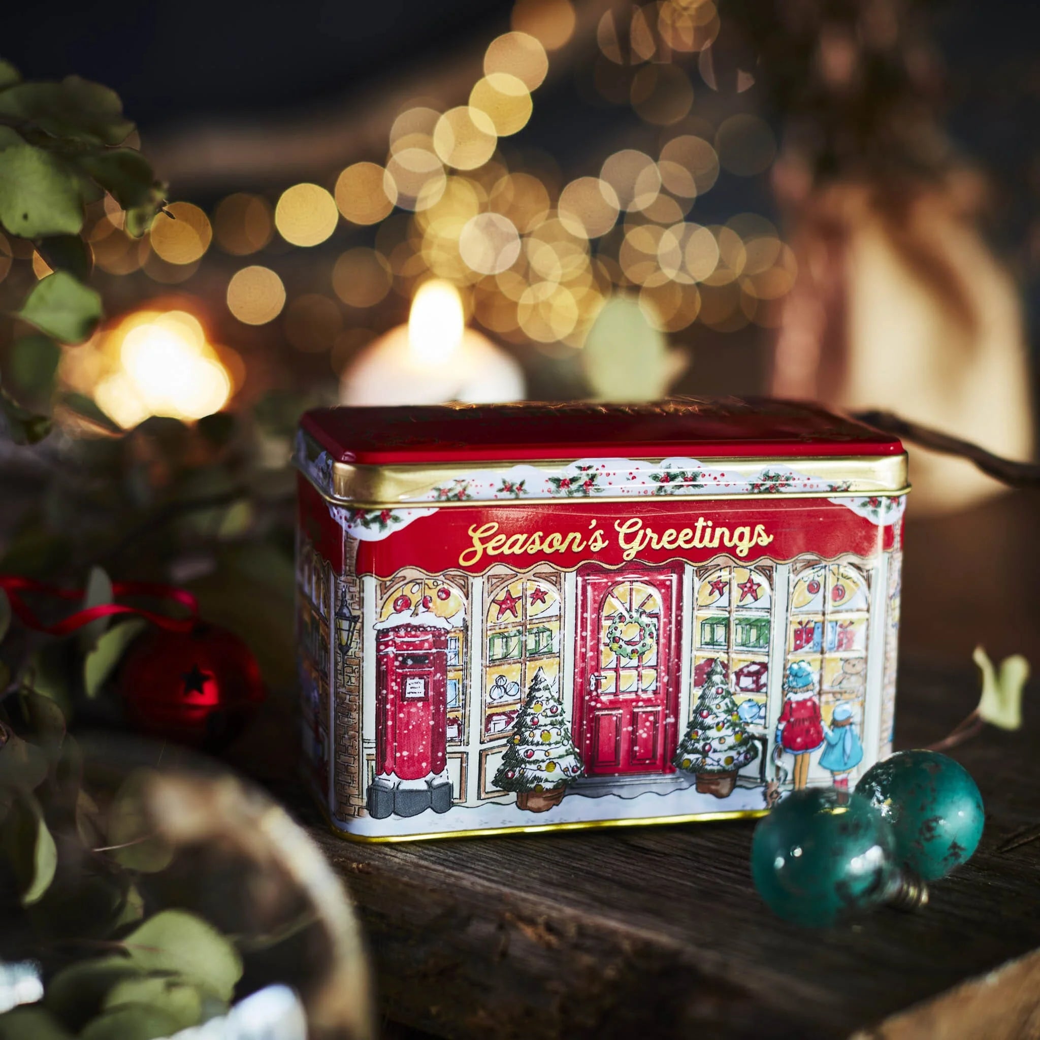 Season's Greetings Christmas Tea Tin