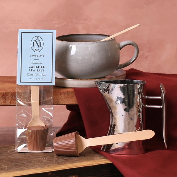 Hot Chocolate Spoon - Delicious Caramel Sea Salt Milk Chocolate